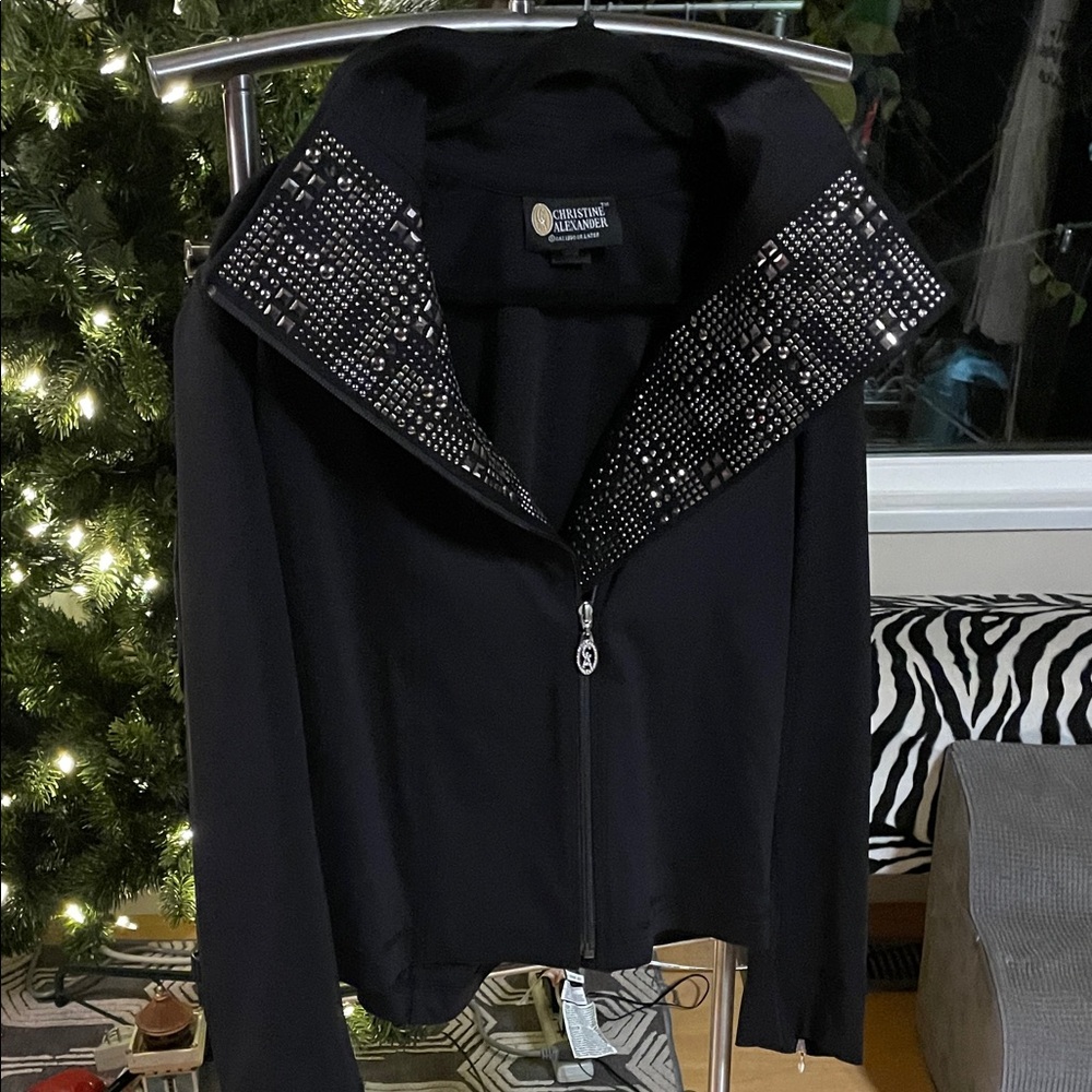 Christine Alexander Black Jacket with Swarovski Crystals